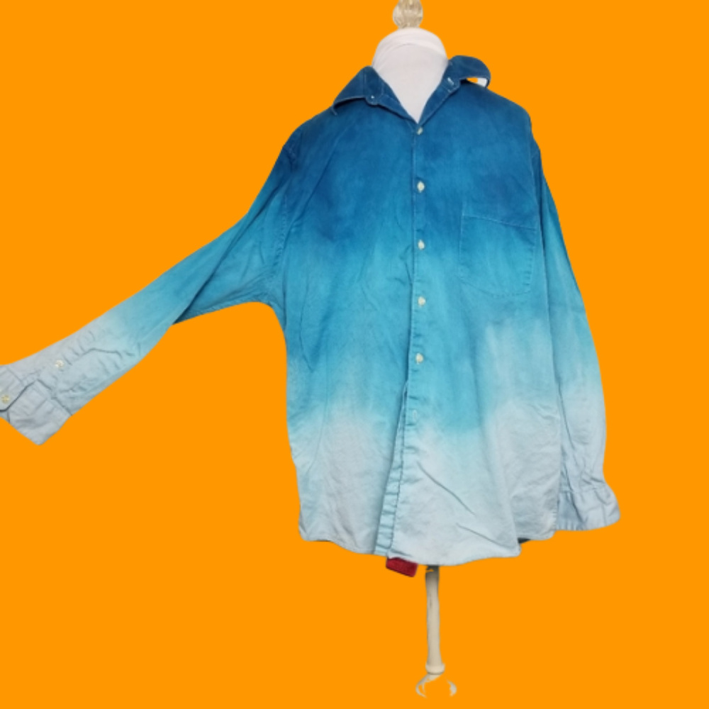 Vintage 80s 90s DipDye Medium Cotton Upcycle 46" Chest Lo-Fi Vaporwave Dreamcore